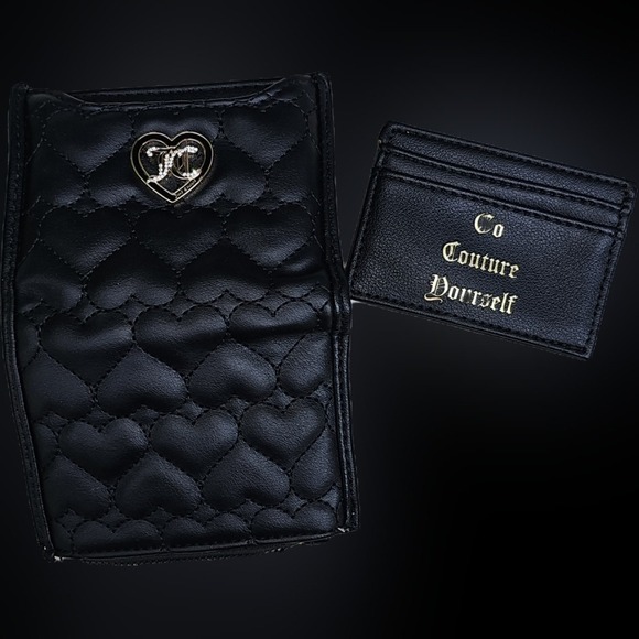 Juicy Couture Vegan Quilted Heart Bifold Wallet with removeable card case - Picture 12 of 15